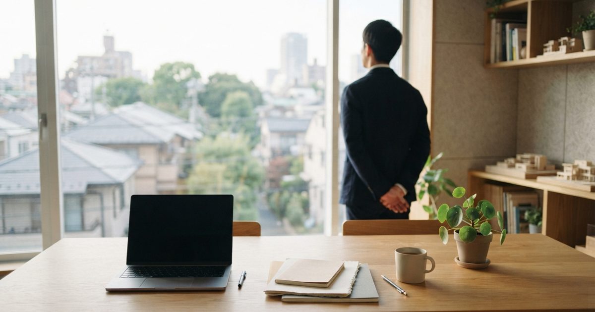 オフィスのデスクと任せる仕組みを考える経営者