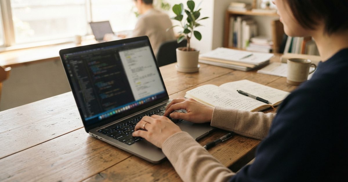 中小企業のオフィスで作業する様子